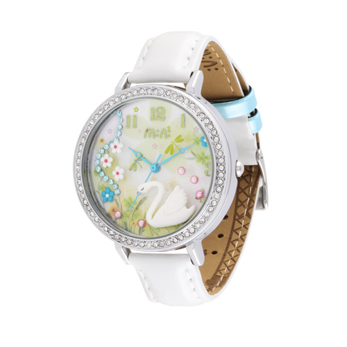 Design Polymer Clay Bear Mini White Swan Fashion Lady Watch